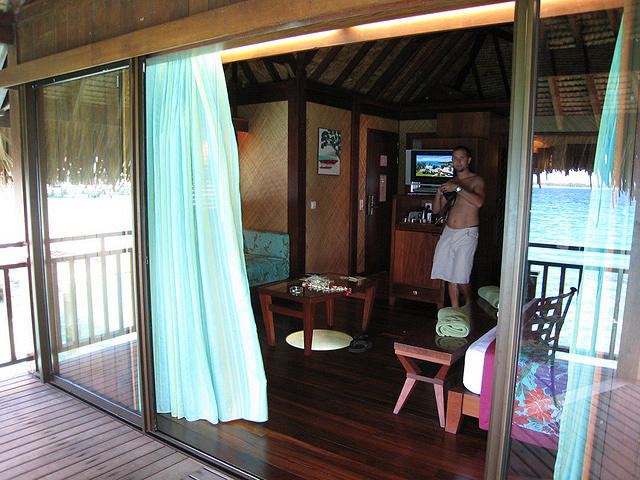 The afternoon breeze in our bungalow