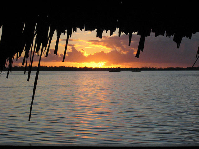 sunrise in bora bora