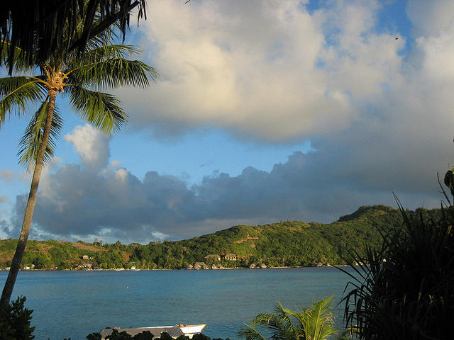 looking over at the main part of the island, the other half of the Sofitel hotel is there