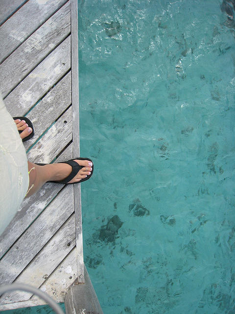 me looking down at the water