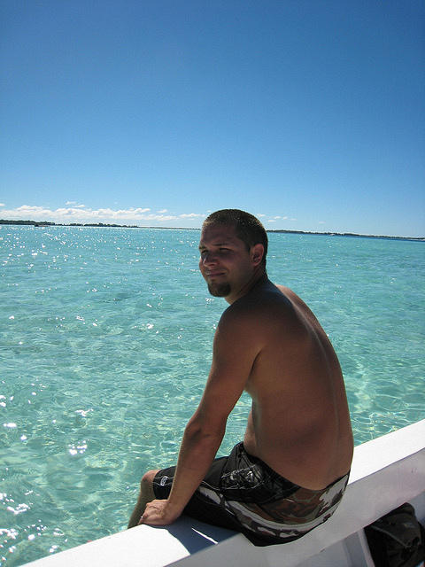 getting ready to go for a quick swim