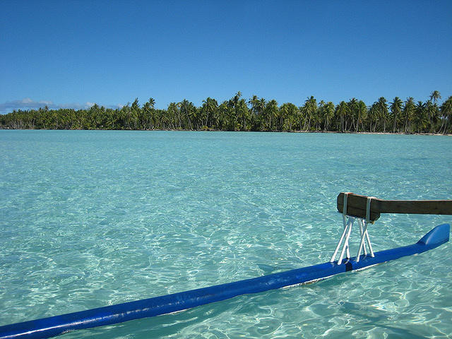 very shallow lagoon, water only comes up to your hips