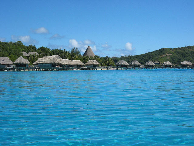 view of our hotel from the boat